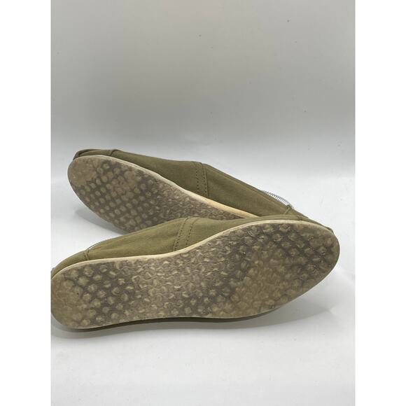 TOMS Women's Olive Green Classic Slip-On Round-Toe Alpargata Canvas Shoes SZ 7 - Picture 4 of 9